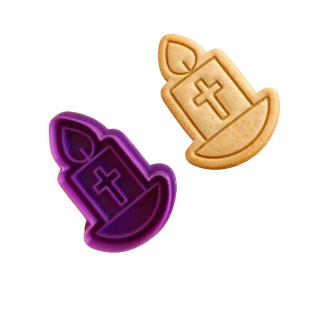 Cortador e Marcador para Biscoitos | Páscoa - Vela -5cm Ideal para Massas, Pasta Americana e Biscuit