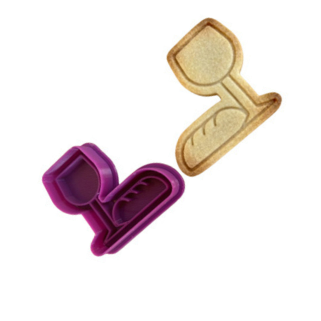 Cortador e Marcador para Biscoitos | Páscoa - Cálice e Pão -5cm Ideal para Massas em Geral