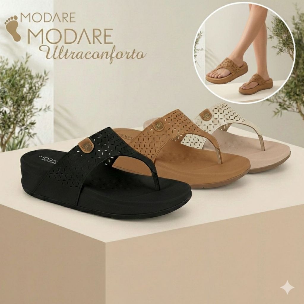 Sandália Feminina Modare Plataforma Elegante Confortável Macia Moda Feminina Tendência Original