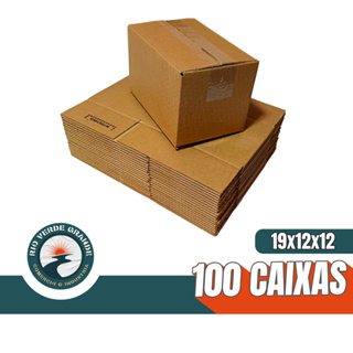 100 CAIXAS DE PAPELÃO (19x12x12)cm NOVA, KRAFT. PARA MUDANÇA, E-COMMERCE, COMÉRCIO em Oferta na Shopee