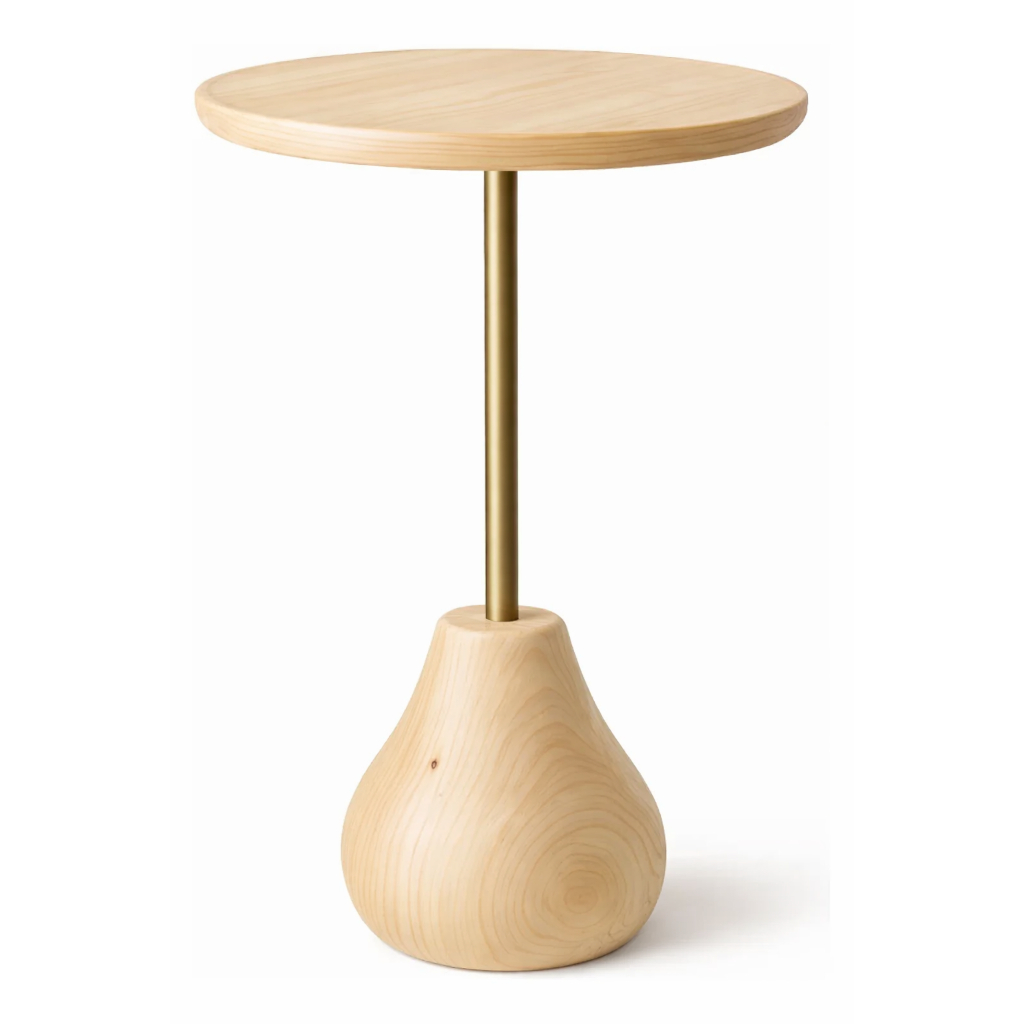 Mesa Lateral Rústica Wall Pé Torneado Madeira Maciça Mel Mel em Oferta na Shopee