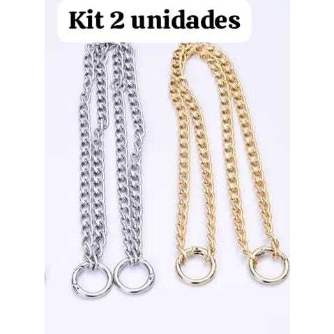 Kit 2 Correntes com Argola Articulada para Bolsas/Artesanatos