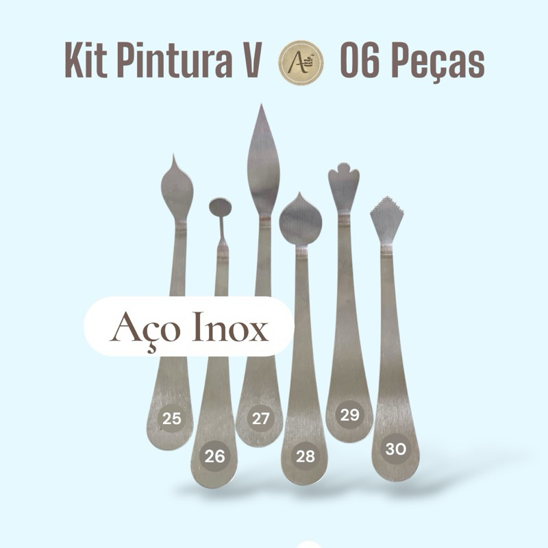 kit Espátula Pintura V Confeitaria Artística em Oferta na Shopee