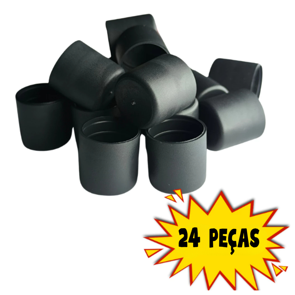 kit 24 ponteira borracha para pe de cadeira ou banco de bar 3/4 plastica em Oferta na Shopee
