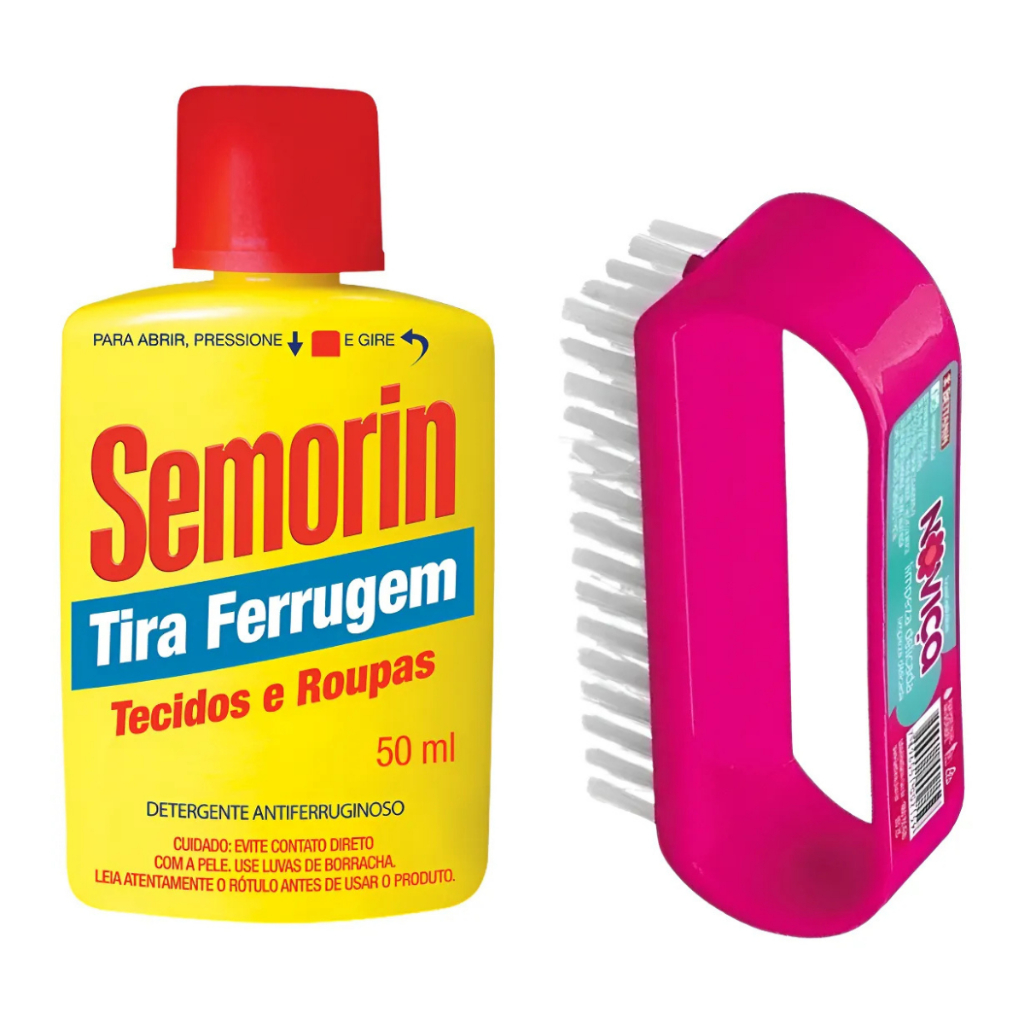 Semorin Tira Ferrugem Detergente Liquido 50ml + Escova Limpeza Delicada