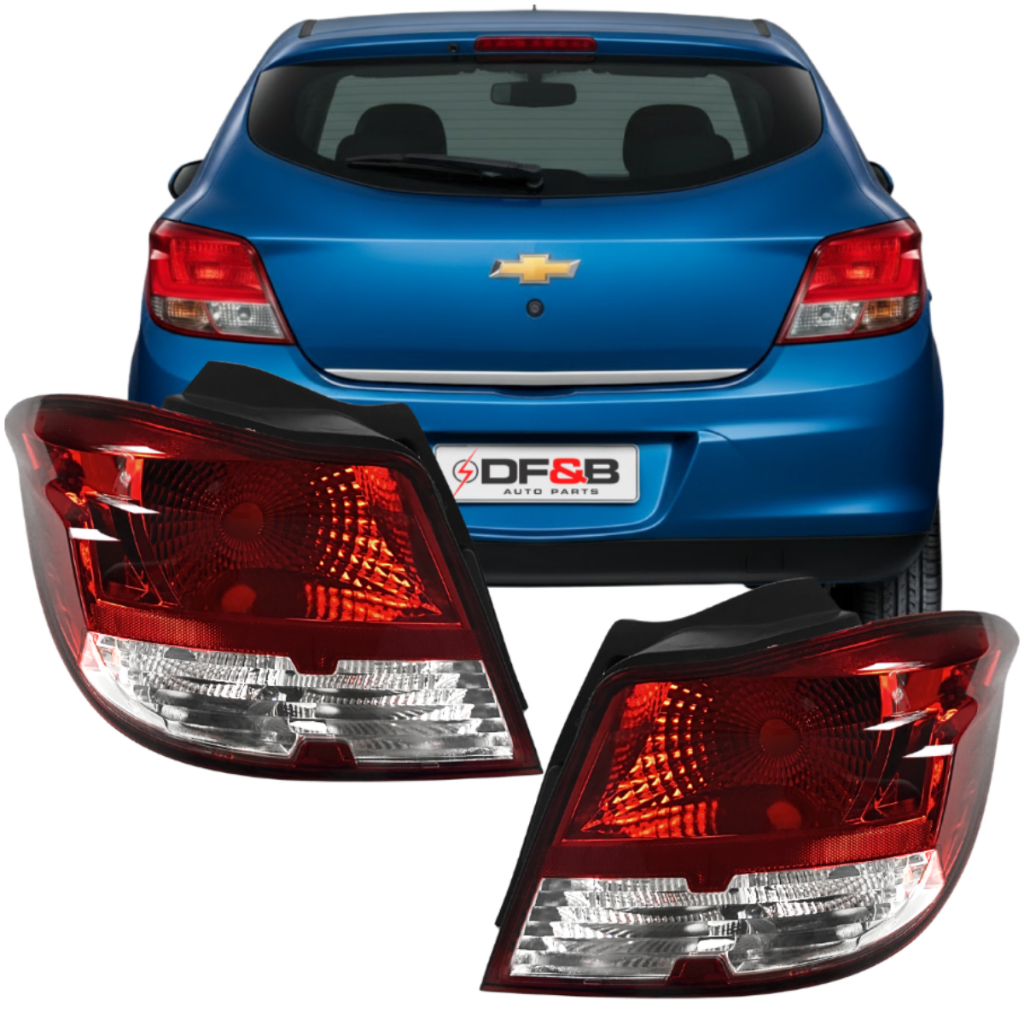 Par Lanterna Traseira Onix 2012 a 2016 Bicolor Rubi Cristal