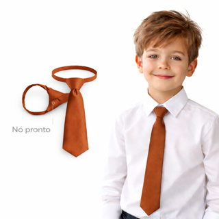 Gravata Infantil Terracota Slim Fit Com Nó Pronto Em Varias Cores Para Pajem Noivinhos em Oferta na Shopee