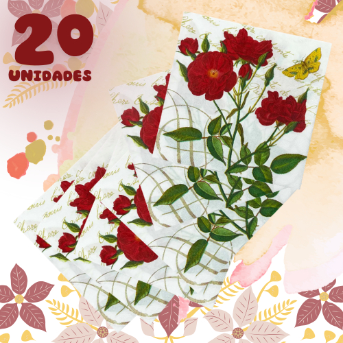 Guardanapo De Papel Folha Dupla 20 Un Jardim Encantado Flores Decoupage