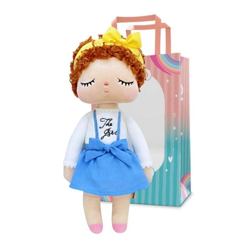 BONECA ANGELA METOO DOLL ORIGINAL CACHOS JARDINEIRA 35CM COM SACOLA