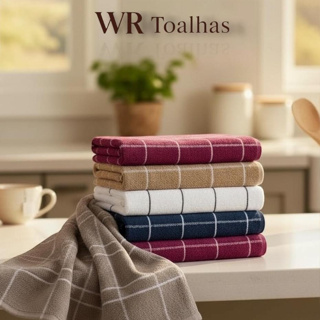 Kit 6 Pano De Copa Jacquard Atoalhado Decorados 45x65cm 100% Algodão Cozinha em Oferta na Shopee