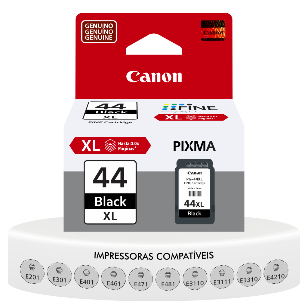 Cartucho De Tinta Preta Pg44xl Original Canon E201 E301 E3110 E3111 E3310 E401 E461 E471 E481 E4210 em Oferta na Shopee