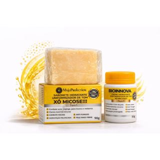 Kit Micosan Mikoziu Pomada Clareadora e Sabonete Em Barra Para Manchas Na Pele e Micoses em Oferta na Shopee