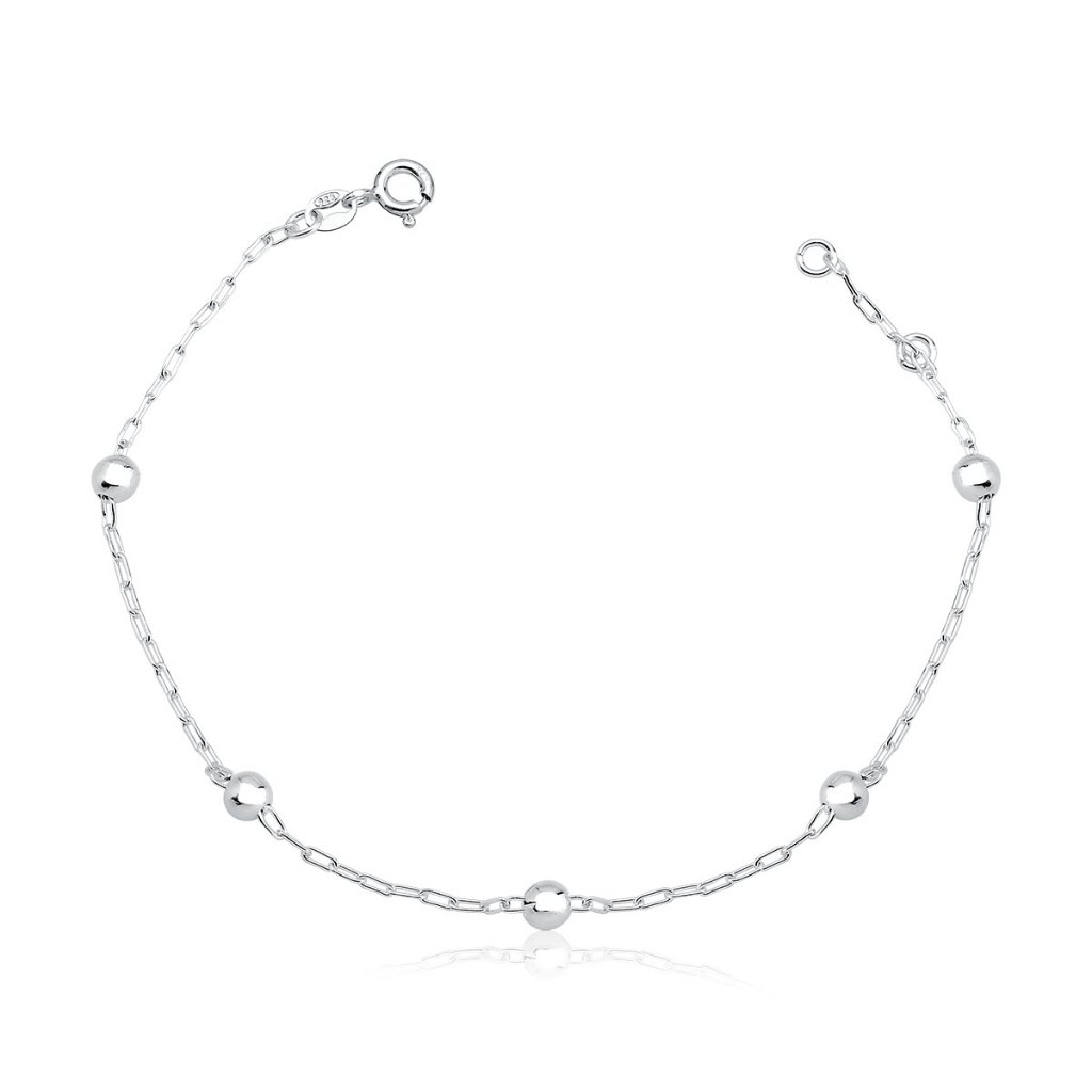Pulseira prata 925 feminina bolinhas médias 5mm em Oferta na Shopee