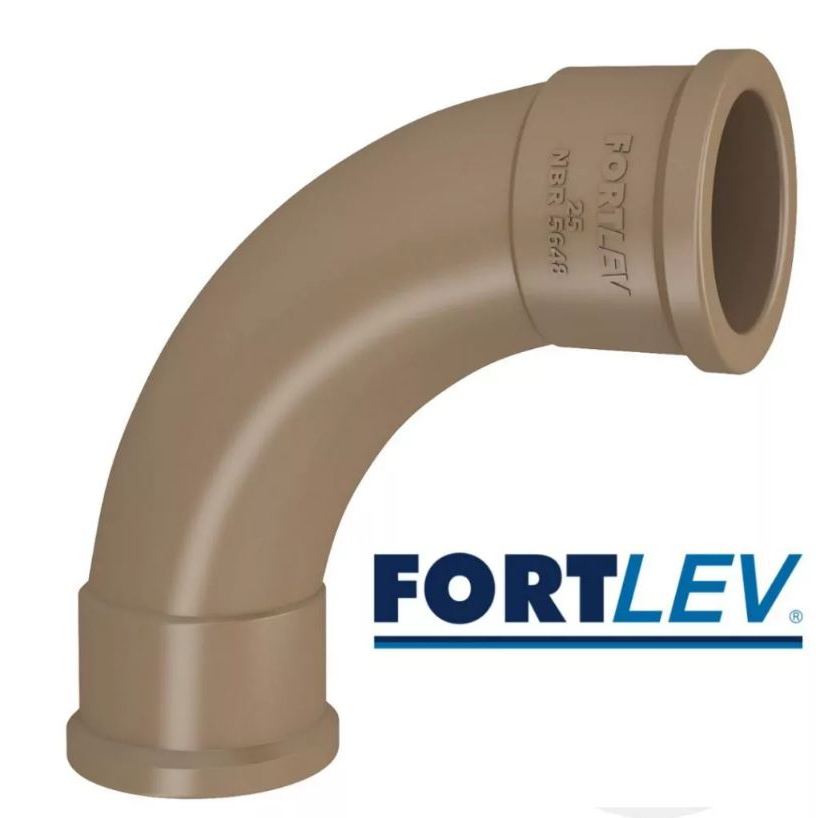 Kit Curva Soldavel 25mm 90º Graus PVC Marrom Agua Fria Fortlev Oferta em Oferta na Shopee