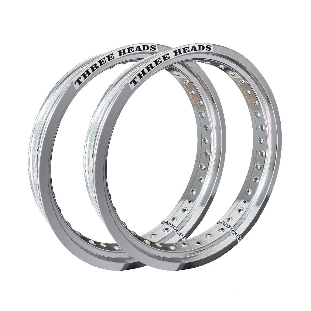 Par Aros em Alumínio Threeheads Motard 17x300 e 17x350 Xtz 250 Lander Motard Xtz 125 X Polido