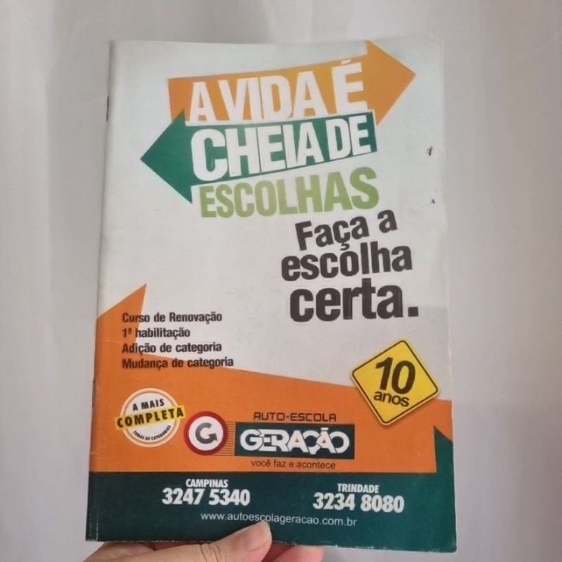 livro auto escola curso de renovação habilitação adição de categoria
