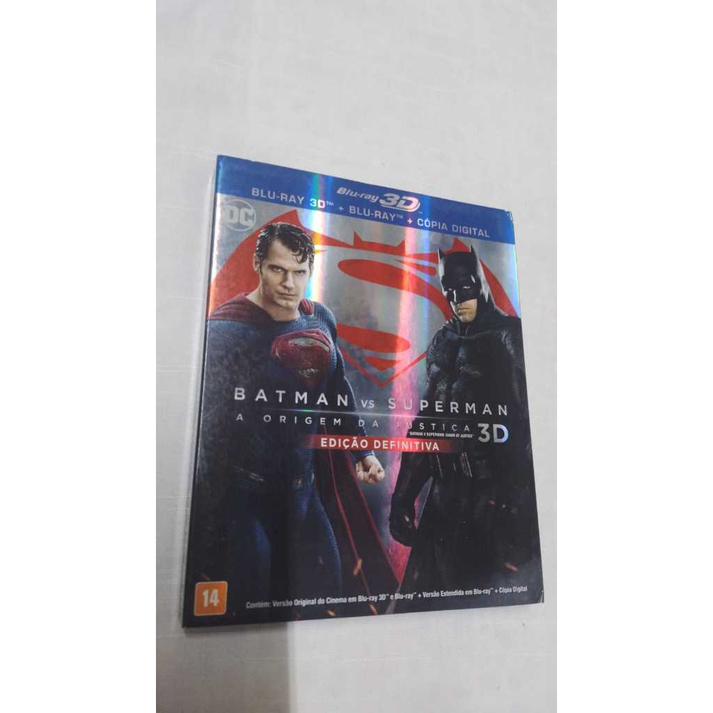 Blu-ray 3D + Blu-ray + Cópia Digital Com Luva Batman Vs. Superman: A Origem Da Justiça - Edição Definitiva ( 23912 )