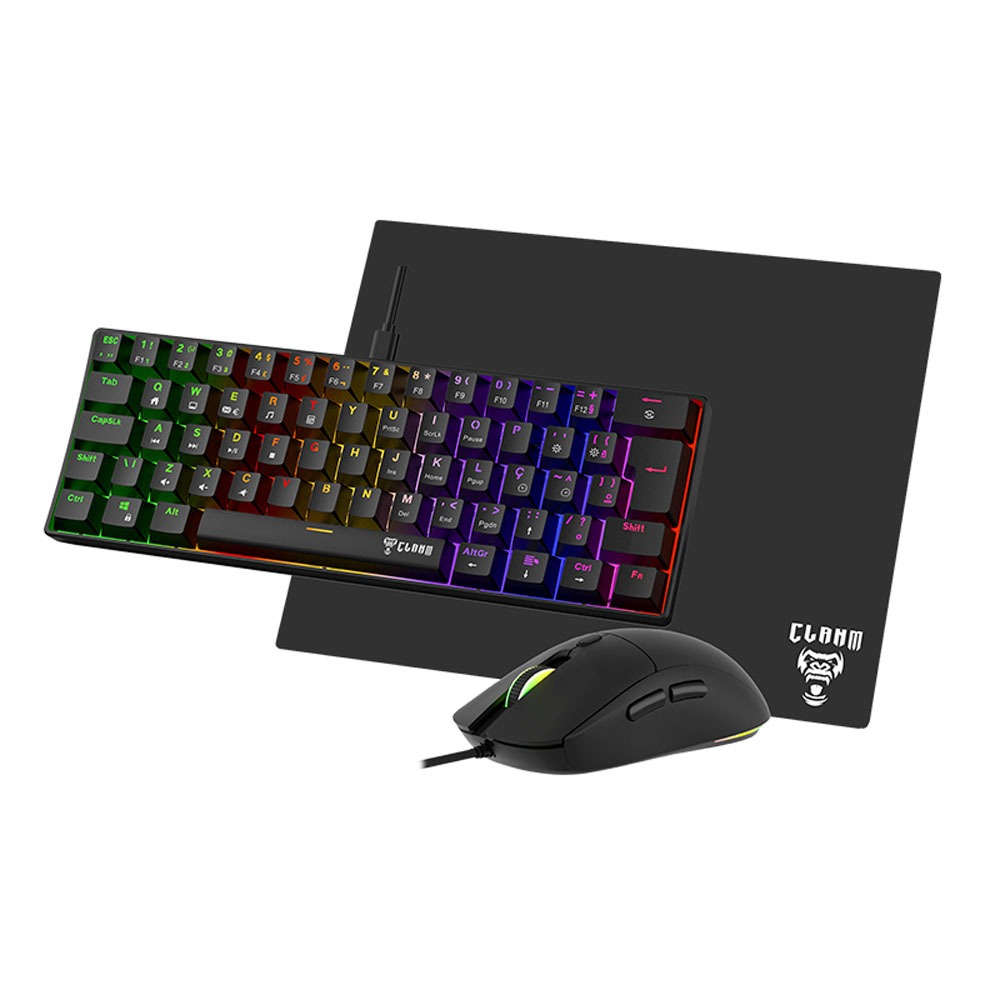 Kit Completo Mobilador Gamer Teclado Mecânico Mouse 10.000 DPI Darkline Lite RBG