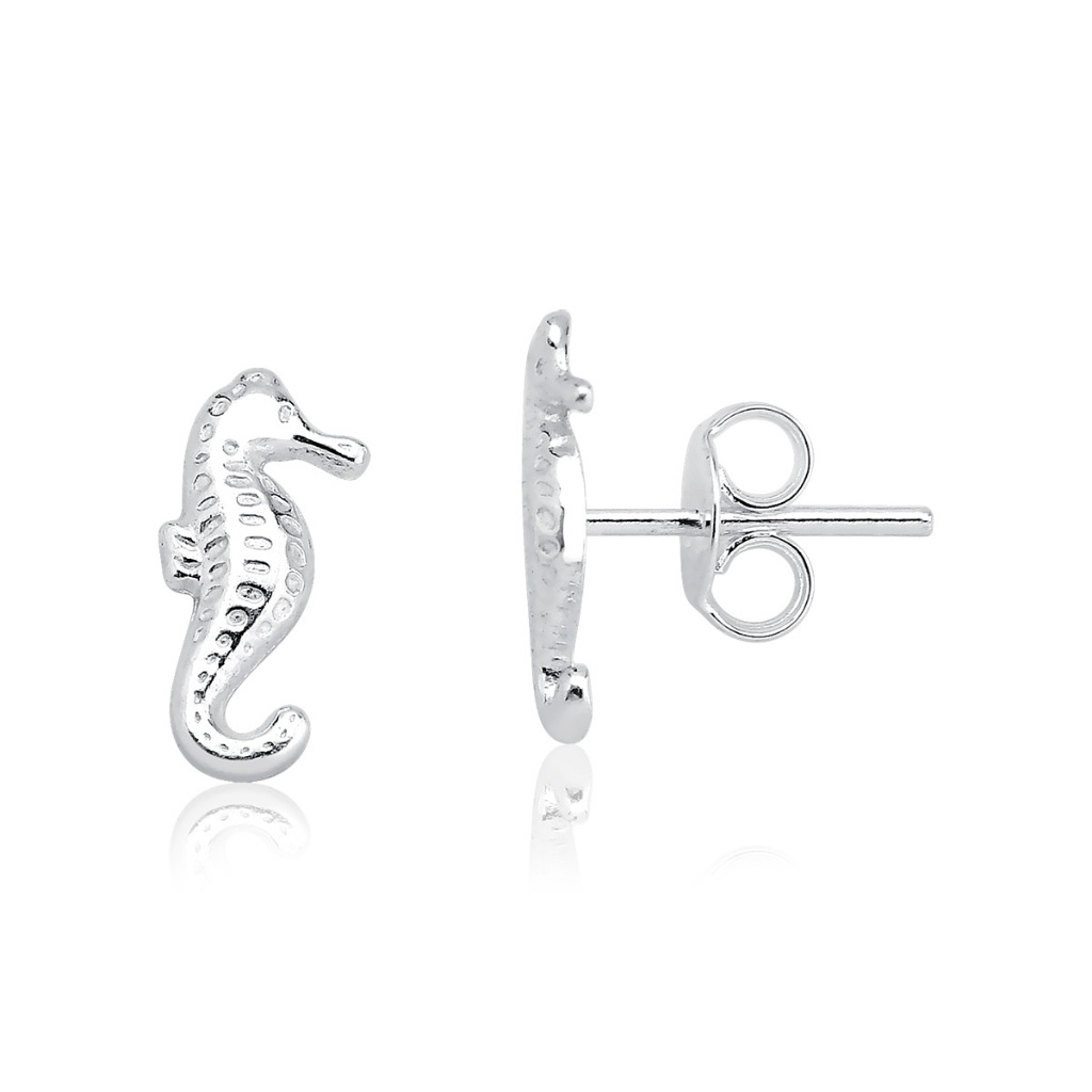 Brincos cavalo marinho prata 925