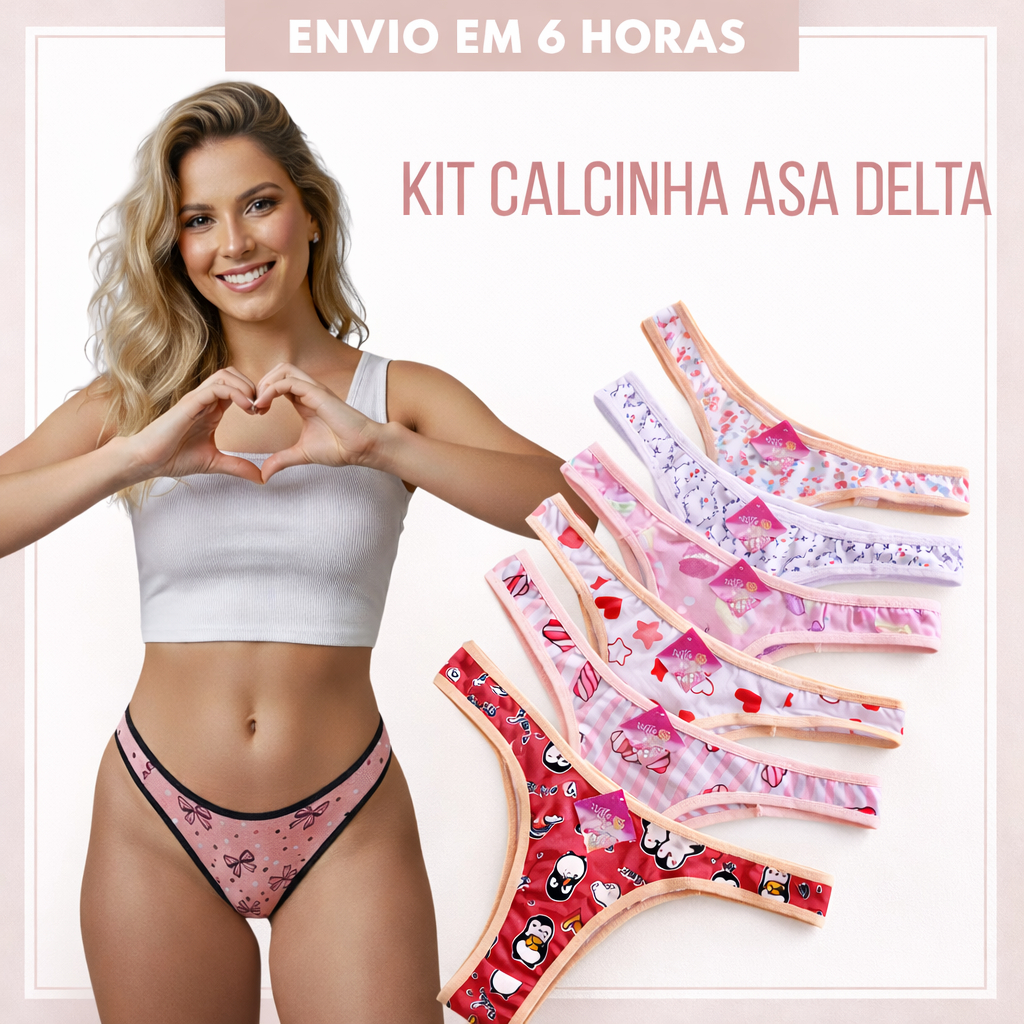 Kit Calcinha Algodão Asa Delta Básica Calcinhas Cotton Lingerie  Feminina.  100% Algodão em Oferta na Shopee
