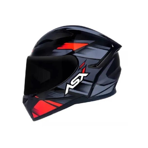 Capacete fechado ASX City Start Brilhante Preto/Vermelho/Cinza