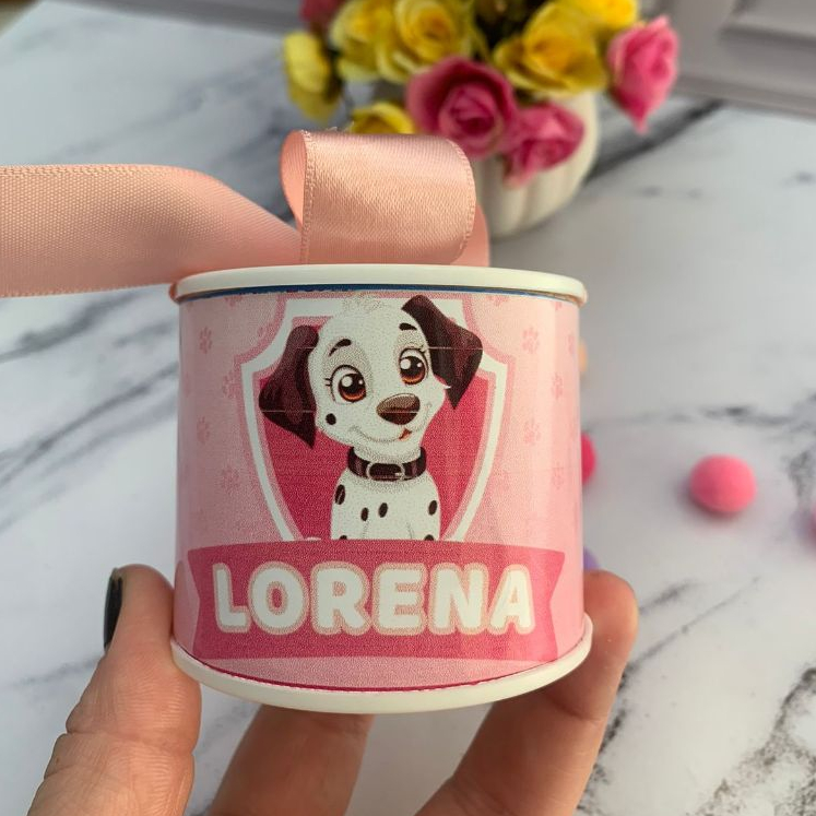 Kit tubolatas personalizadas Skye | Lembrancinha maternidade | batizado | aniversário | chá de bb
