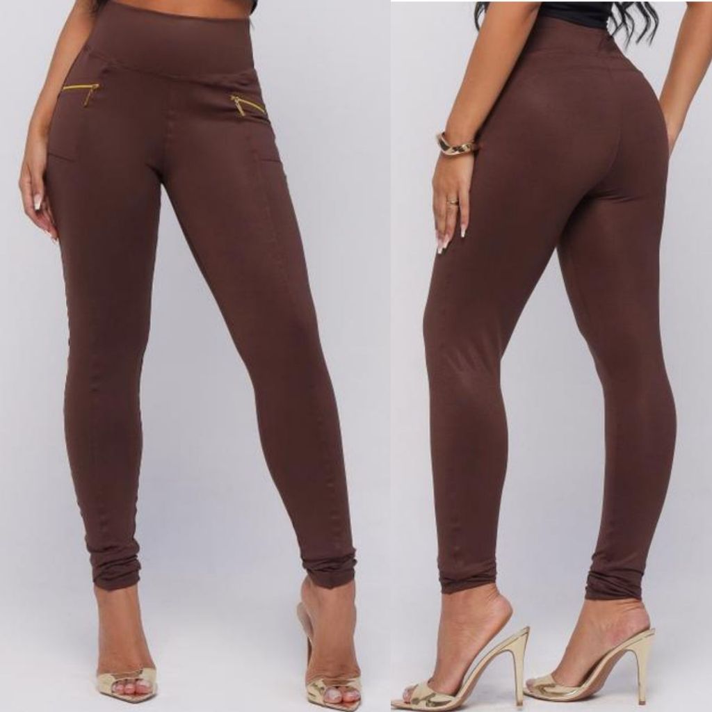 Calça Montaria Premium  Suplex  Com Ziper Cintura Alta ( leggings Fler Wide Leg Jogger Pantalona em Oferta na Shopee