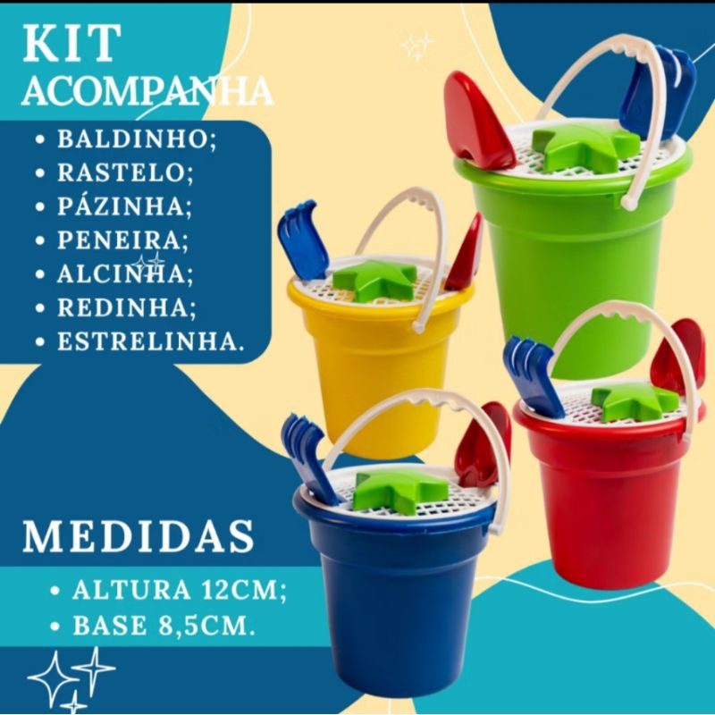 Kit Baldinho de Praia em Oferta na Shopee