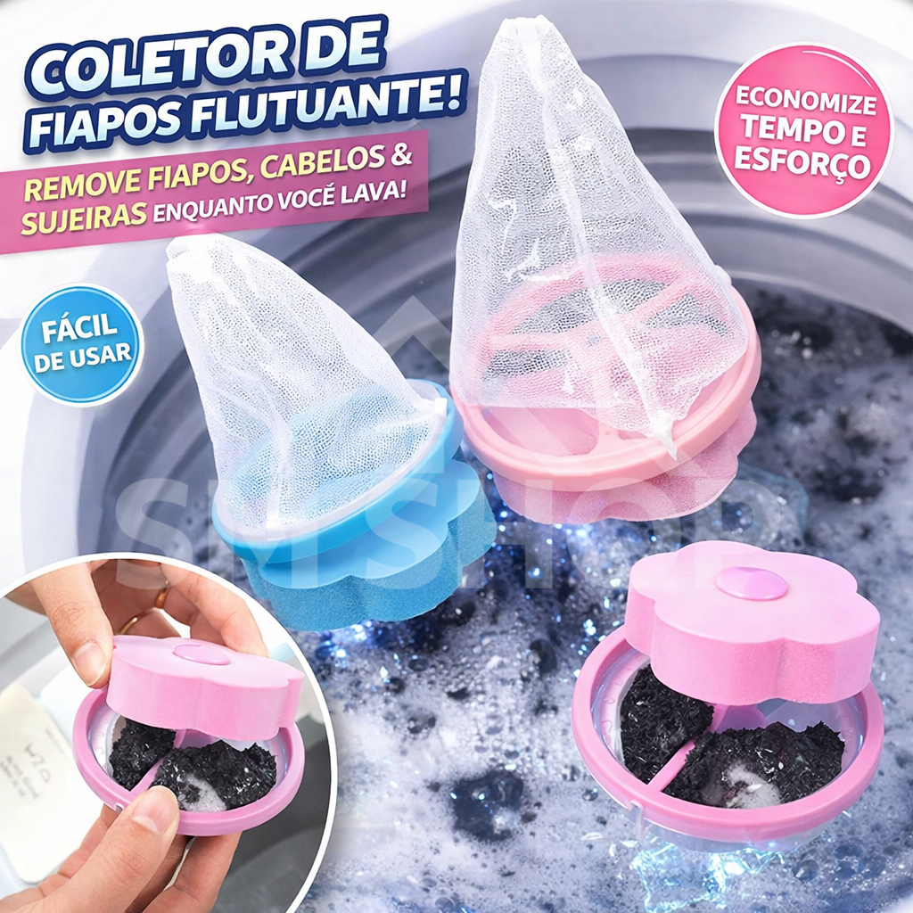 Kit 1/2/5 Filtro Coletor Tira Pelos Fiapos Flutuante Para Máquina de Lavar Roupa Reutilizável Macio