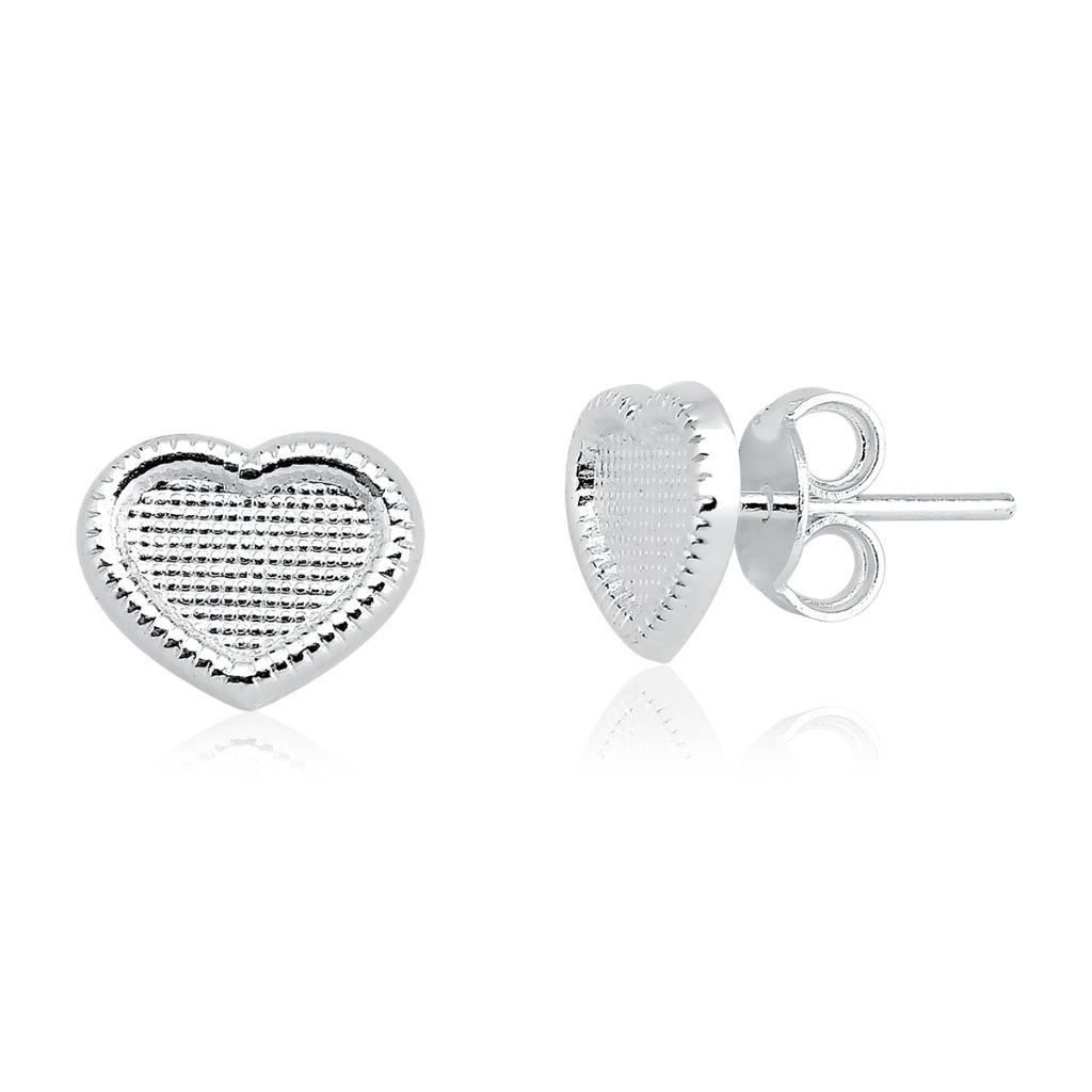 Brinco Coração liso prata 925 Brincos prata 925 feminino 8mm prata legitima em Oferta na Shopee
