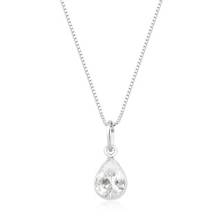 Colar Corrente Prata 925 Ponto de Luz Gota Prata 925 45cm