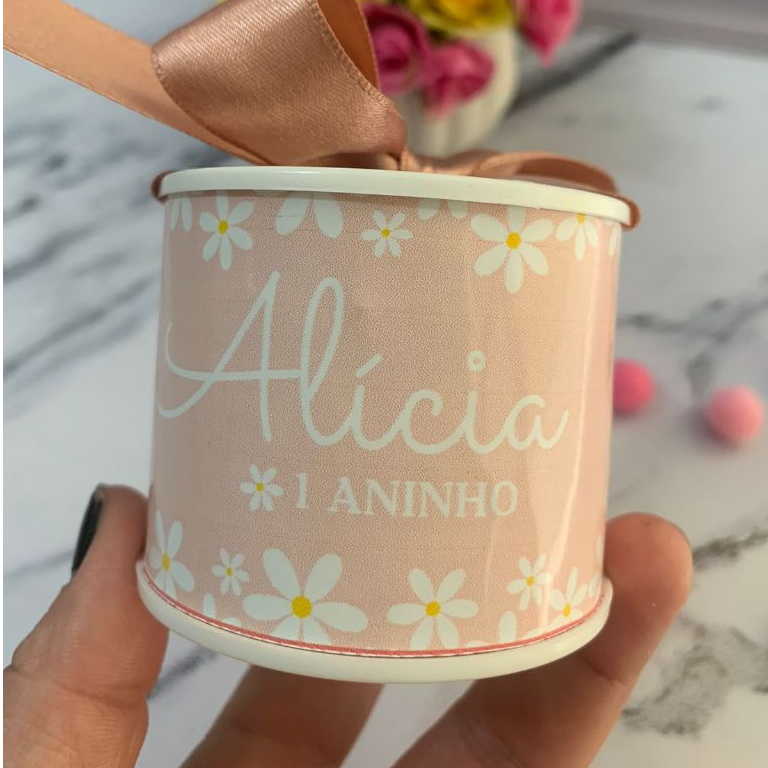 Kit tubolatas personalizada Margarida • Lembrancinha maternidade | batizado | aniversário | chá de bb