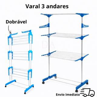 Varal De Chão 3 Andares Roupa Calcinha Grande Dobrável Portátil em Oferta na Shopee