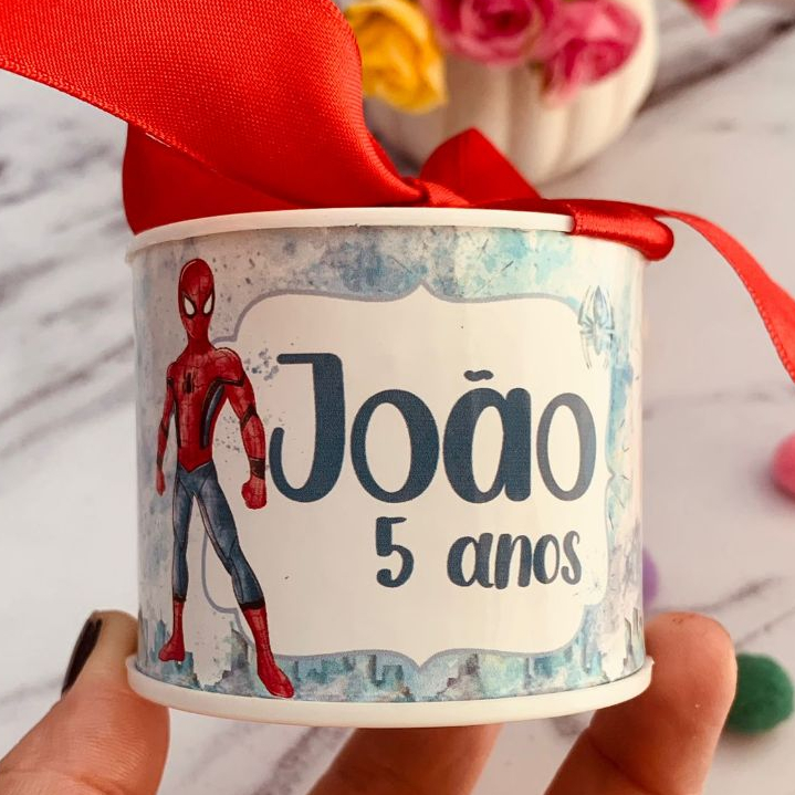 Kit tubolatas personalizadas Homem Aranha | Lembrancinha | maternidade | batizado | aniversário | chá de bb em Oferta na Shopee