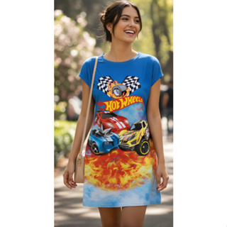 Vestido Adulto ou Infantil - Carros Hot Clássico em Oferta na Shopee