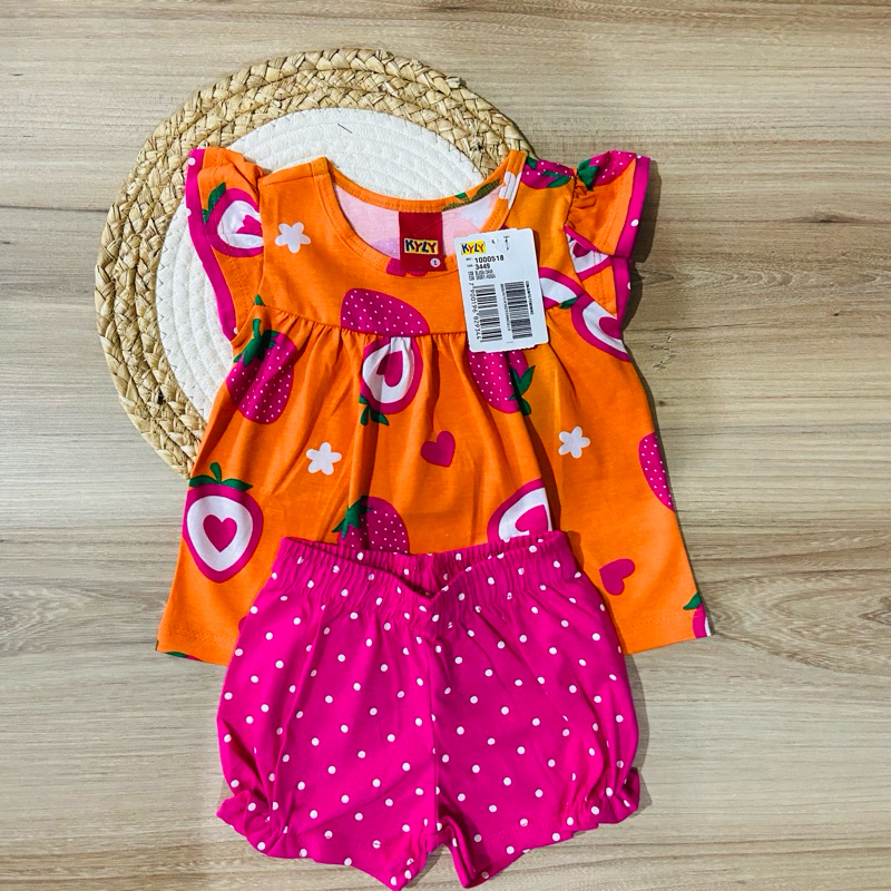 Conjunto Infantil Feminino Estampado Roupa Menina Confortável Verão Tam 1 Promoção