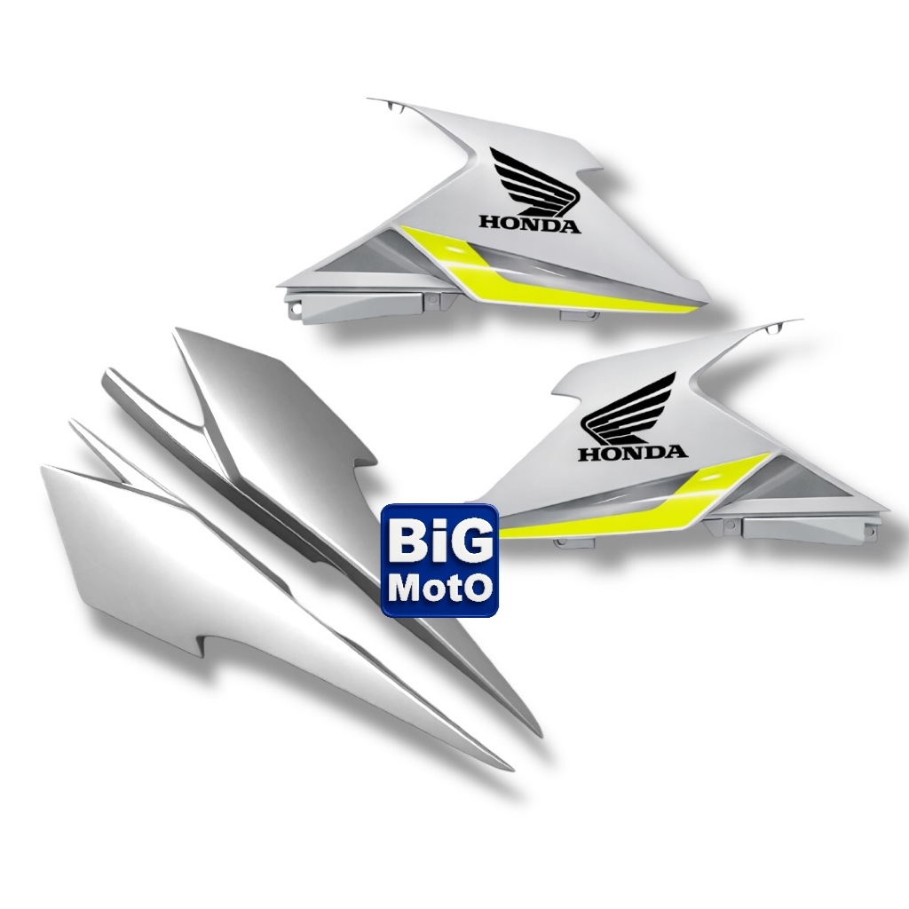 Par de Aba do Tanque CG Titan 160 2025/2026 Prata Force (Moto Cinza 2026) + Rabeta traseira Prata Force