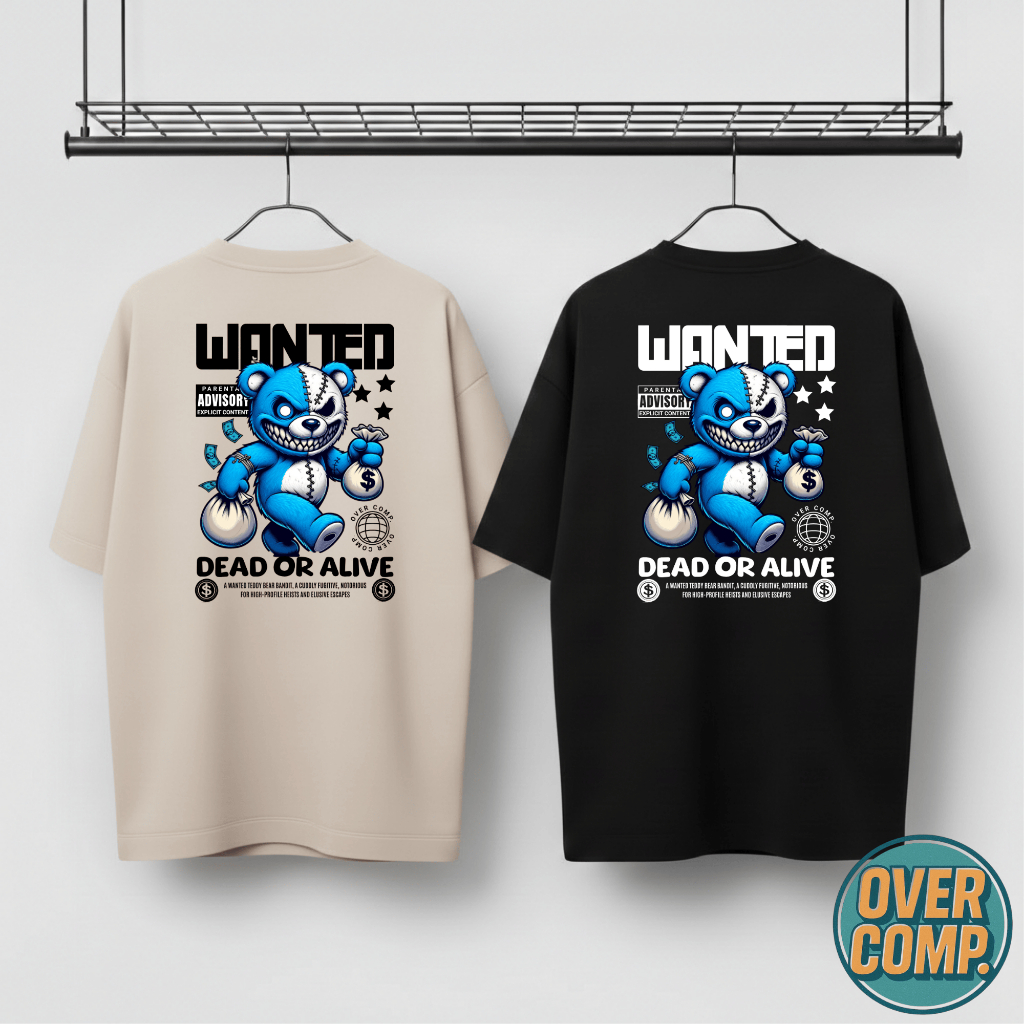 Kit 2 Camisetas Oversized Over Comp Streetwear Urso Boxy Tee Unissex Camisa Larga Estampa Premium