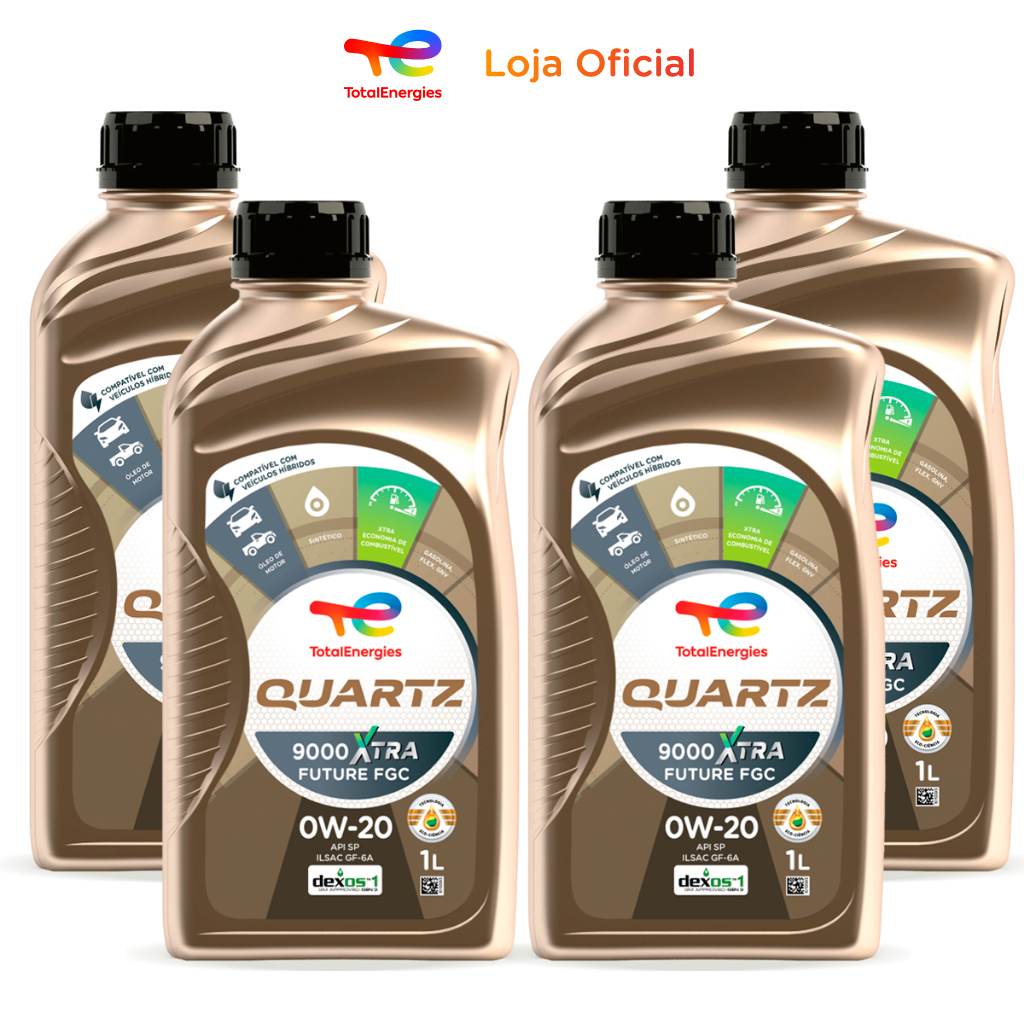 Kit 4 Óleos De Motor 0W-20 Sintético Quartz 9000 Xtra Future FGC em Oferta na Shopee