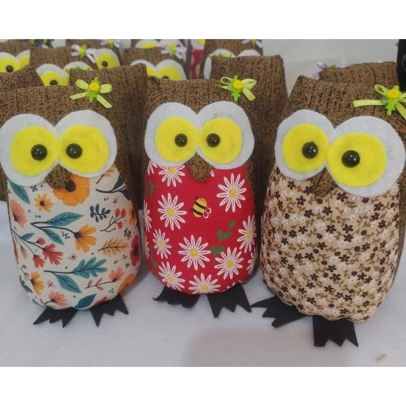 kit c/ 3 Peso de porta Coruja (p). QUEIMA DE ESTOQUE em Oferta na Shopee