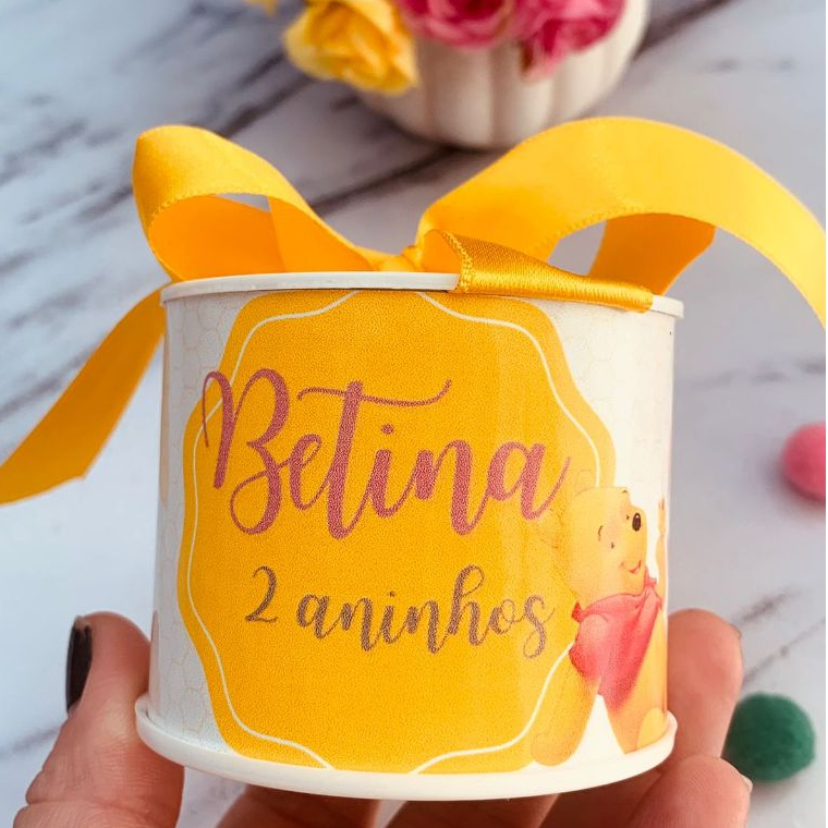 Kit tubolatas personalizada URSINHO POOH  Lembrancinha maternidade | batizado | aniversário | chá de bb