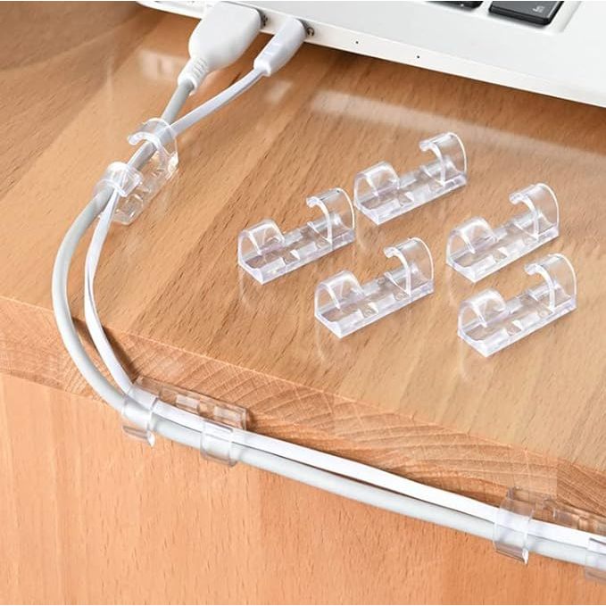 Kit de até 100 Organizadores de Fios e Peças Clip Fixador de Cabos Autoadesivo