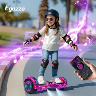 Egazza Hoverboard Infantil 6.5 Skate Elétrico LED Bluetooth Bateria Potente menino menina Rosa Roxo em Oferta na Shopee