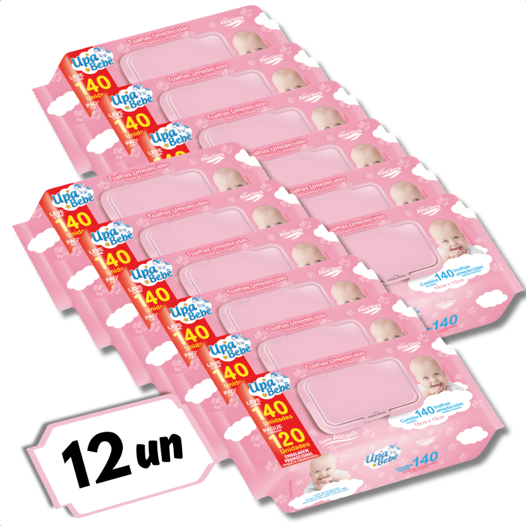 Lenço Umedecido Upa Bebê Kit Econômico 1680 Unidades Caixa 12x140 Original em Oferta na Shopee