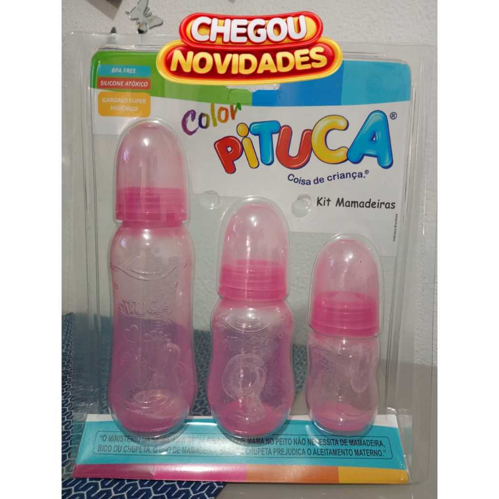 kit 3 mamadeiras 240ml, 150 ml, 80 ml