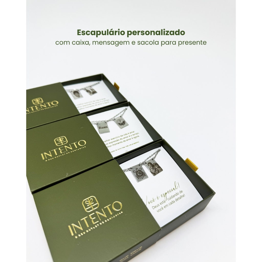 Escapulário Personalizado - Time Ou Texto Ou Foto - Joia Em Aço