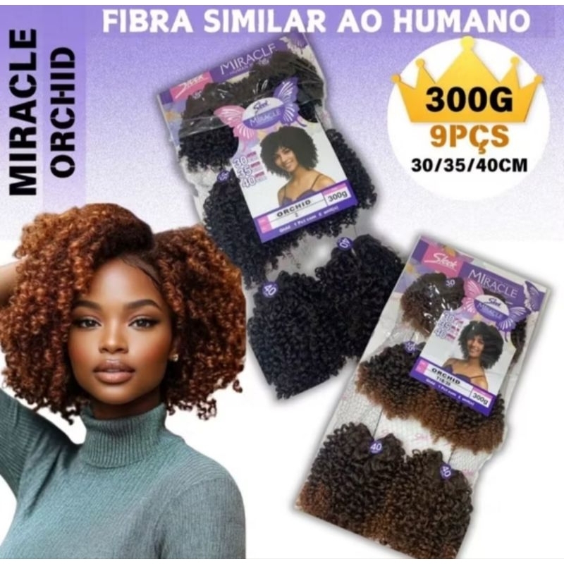 Cabelo ORCHID SLEEK MIRACLE Human hair Cacheado Miracle 300g
