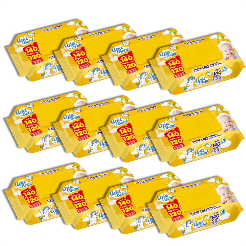Lenço Umedecido Upa Bebê Kit Econômico 1680 Unidades Tampa Flip Top Original