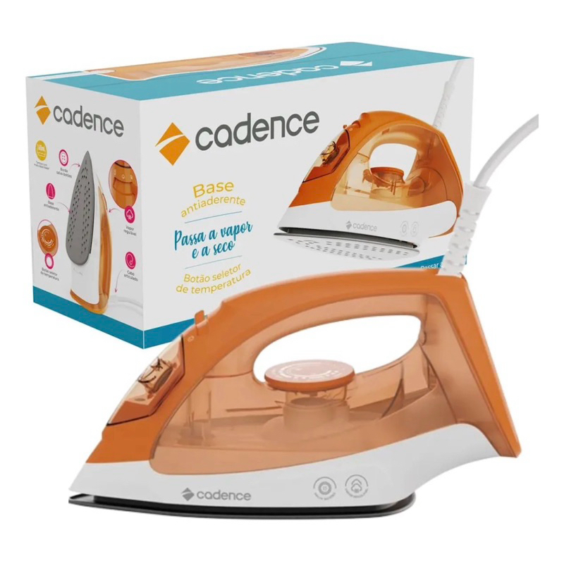 Ferro De Passar Cadence 2 Em 1 Seco E A Vapor Laranja Iro210 Laranja 110v