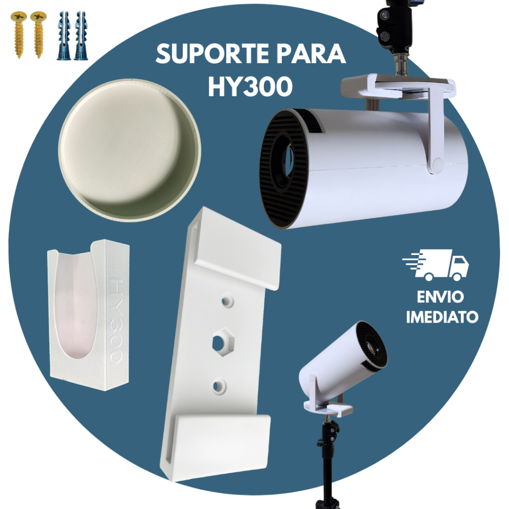 Kit Completo p/ Projetor HY300 Fullcam – Com Suportes e Tampa de Lente - pronto para instalar em Oferta na Shopee